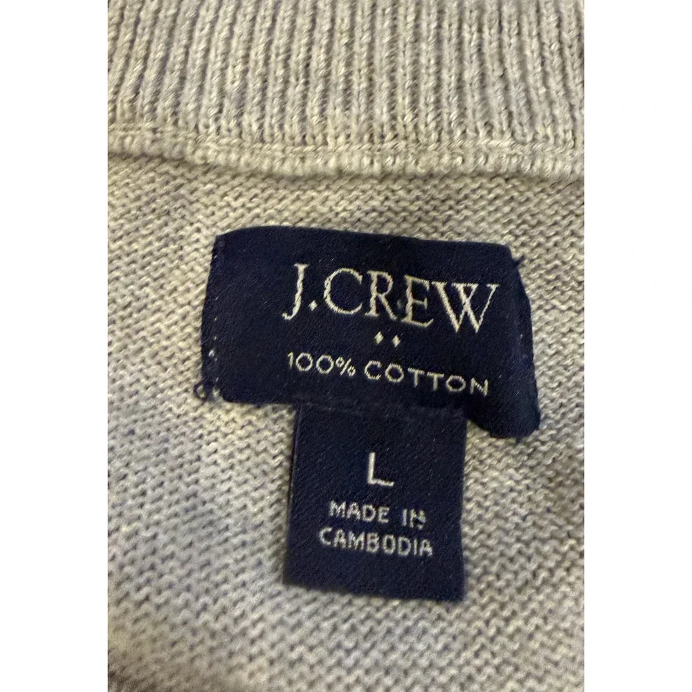 NEW J.CREW HEATHER QUARRY GREY COTTON CREWNECK SWEATER TEE AZ229 SZ L